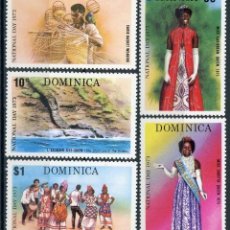 Sellos: DOMINICA 1973 IVERT 375/9 *** FIESTA NACIONAL - FOLKLORE. Lote 100300559