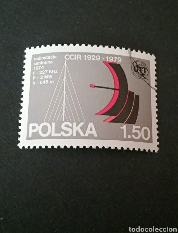 Selos: Sellos R Polonia (Polska) matasellados. 1979. Radio. U.I.T. Emblema Antena. Emisora.