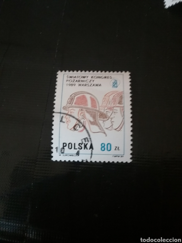 Stamps: Sellos R. Polonia (Polska) matasellados. 1989. Bombero. Brigada. Trabajos. Profesiones. Uniformes.