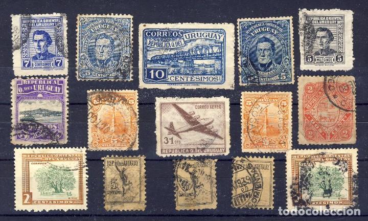 Timbres: REP&Uacute;BLICA ORIENTAL DEL URUGUAY.- LOTE 1.-