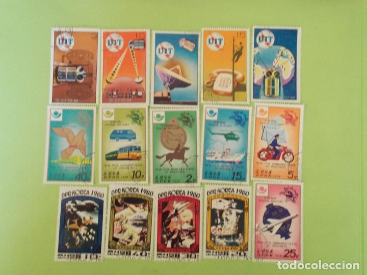 Briefmarken: 15 Sellos usados distintos de telecomunicaciones, correos y espacio. Ref. e640l.