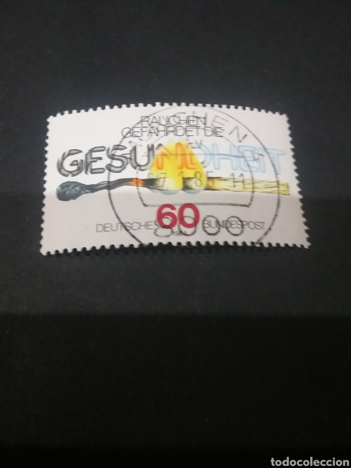 Stamps: Sellos Alemania, R. Federal mtdas/1984/campa&ntilde;a anti tabaco/cerilla/fuego/