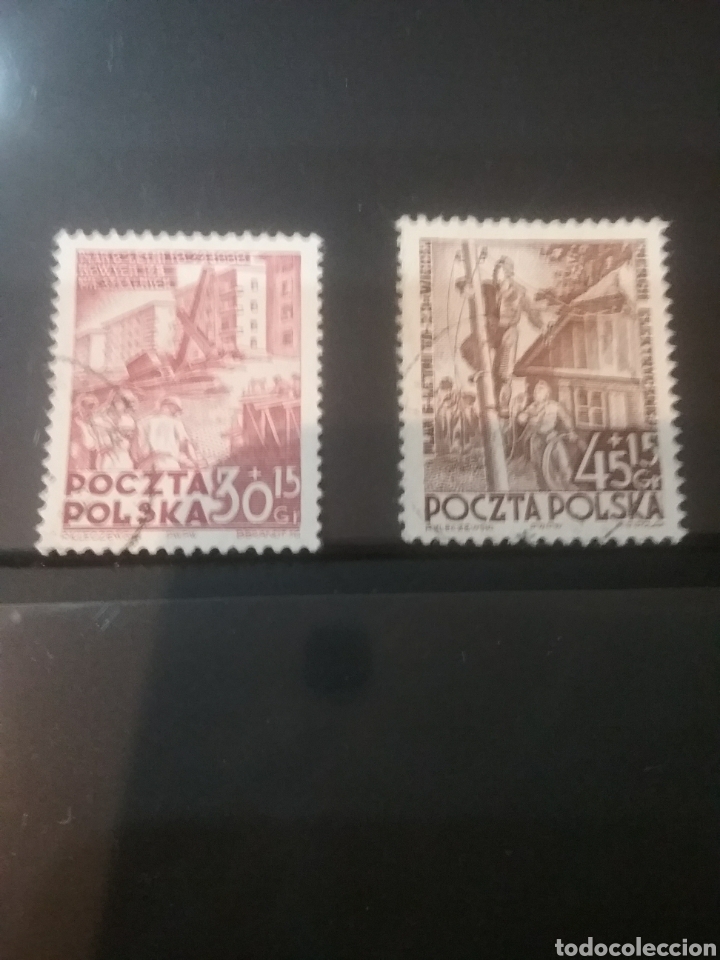 Francobolli: Sellos R. Polonia (Polska) mtdos/1952/Sexto a&ntilde;o del plan/Industria electrica/arquitectura/edificio/c