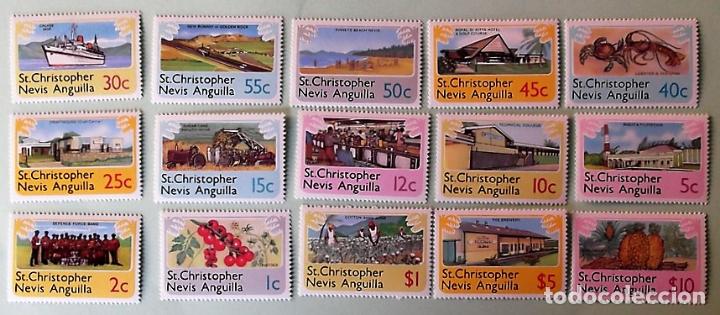 Francobolli: Santo Tom&aacute;s. 379/93 Serie b&aacute;sica: Tomates, musica militar, ca&ntilde;a de az&uacute;car, barco, langosta, recogida