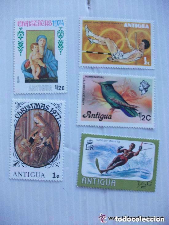 Francobolli: LOTE DE 5 SELLOS DE ANTIGUA ( ISLA DEL CARIBE ) : DEPORTE, NAVIDAD, FAUNA, ETC... NUEVOS SIN USAR