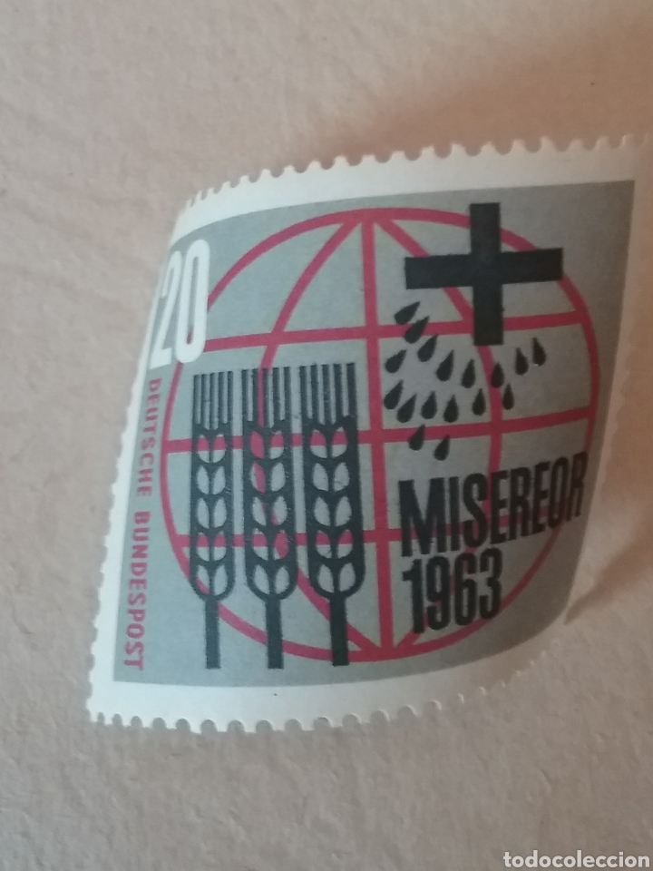 Timbres: Sellos Alemania, R. Federal nuevo/1963/Campa&ntilde;a contra las enfermedas/espiga/cereales/globo terr&aacute;que
