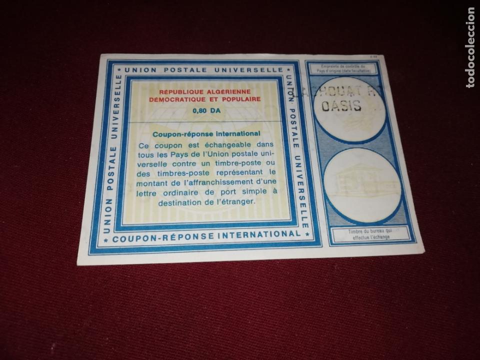 Sellos: Argelia. Cup&oacute;n respuesta internacional - Foto 1