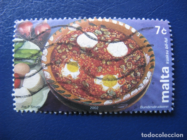 Sellos: malta, 2002 sello usado, tema gastronomia - Foto 1