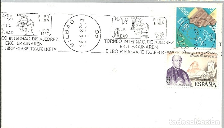 Sellos: AJEDREZ   MATASELLOS ESPA&Ntilde;A 1987 - Foto 1