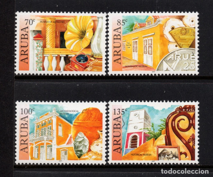 Sellos: ARUBA 384/87** - A&Ntilde;O 2007 - MUSEOS DE ARUBA - Foto 1