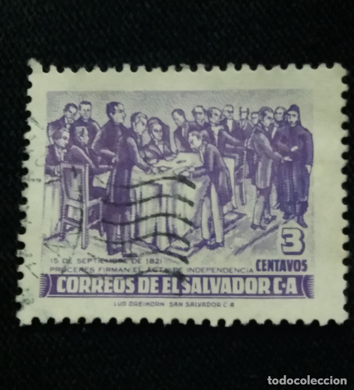 Briefmarken: CORREO EL SALVADOR, 3 CENTS, INDEPENDENCIA ,1921,