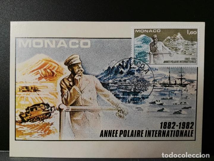 Sellos: MONACO. FDC EN POSTAL YVERT 1355. . A&Ntilde;O POLAR INTERNACIONAL. BARCOS. - Foto 1