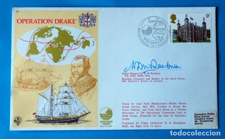 Briefmarken: SOBRE FRANQUEADO. OPERATION DRAKE. A&Ntilde;O 1978