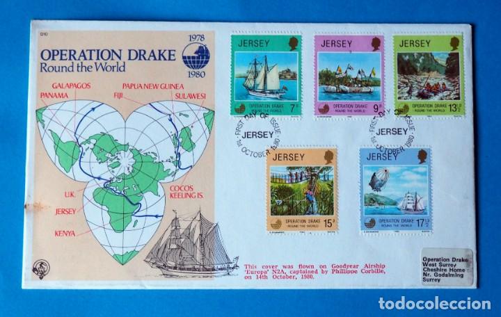 Briefmarken: SOBRE FRANQUEADO. OPERATION DRAKE. ROUND THE WORLD . A&Ntilde;O 1980