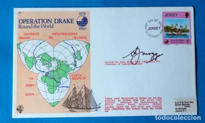 Briefmarken: SOBRE FRANQUEADO. OPERATION DRAKE. ROUND THE WORLD . A&Ntilde;O 1980
