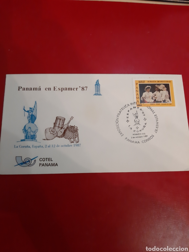 Sellos: 1987 Panama sobre matasello expamer 87 La Coru&ntilde;a - Foto 1