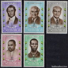 Sellos: JAMAICA 1970 IVERT 307/11 *** HEROES NACIONALES - PERSONAJES. Lote 189923851
