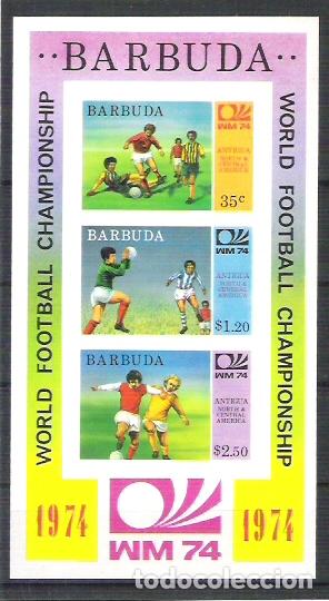 Sellos: Barbuda 1974 Footbal, Imperf sheet, MNH     A.77 - Foto 1
