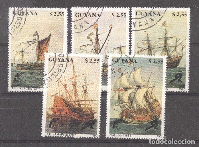 Sellos: Guyana 1990 Ships, used    M.234 - Foto 1