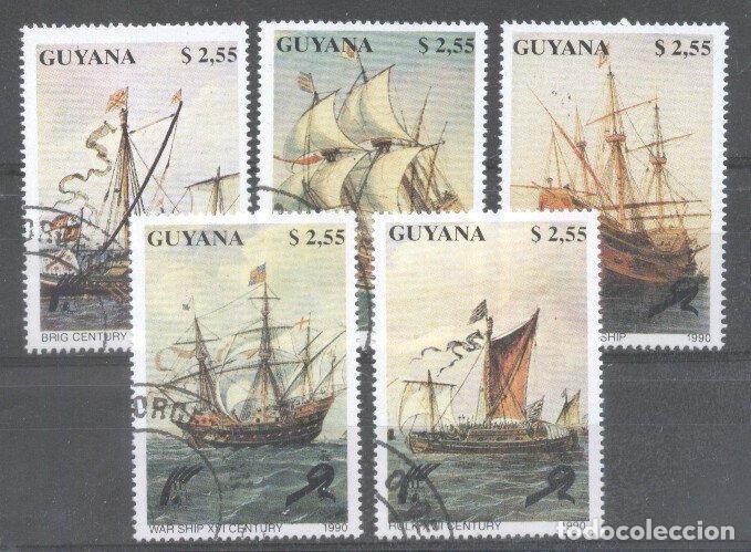 Sellos: Guyana 1990 Ships used  DE.053 - Foto 1