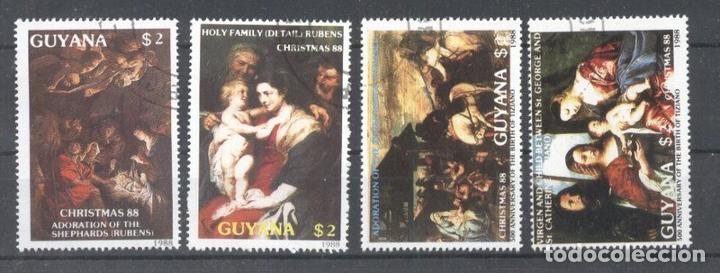 Sellos: Guyana 1988 Paintings Christmas used  DE.059 - Foto 1