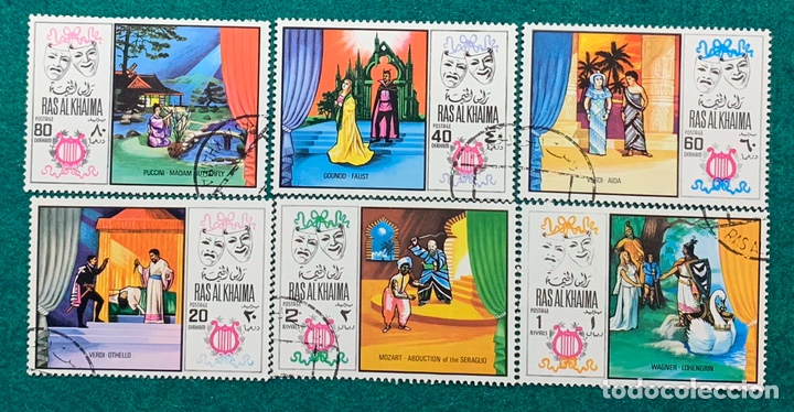 Sellos: FICHA CON SELLOS TEM&Aacute;TICA TEATRO. RAS ALKHAIMA - Foto 1