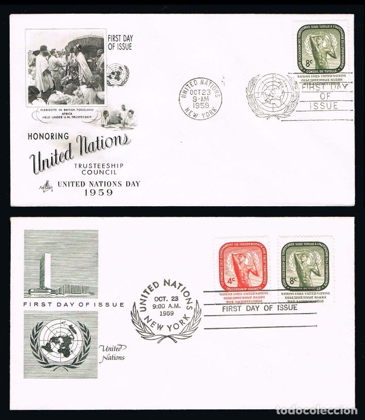 Stamps: DOS SOBRES PRIMER DIA NN UU 1959 con sellos 73-74