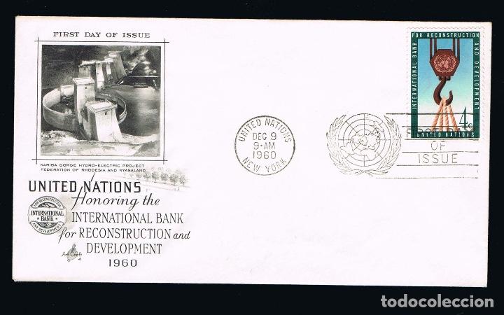 Stamps: NACIONES UNIDAS 1960 SOBRE PRIMER DIA con sello n&ordm; 86