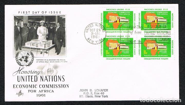 Stamps: NACIONES UNIDAS 1961 SOBRE PRIMER DIA con sello n&ordm; 96 (B/4)