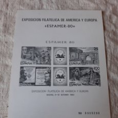 Sellos: 1980 ESPAMER EXPOSICIÓN FILATÉLICA MADRID PRUEBA OFICIALES FNMT NÚMERO 3 FILATELIA COLISEVM. Lote 205234676