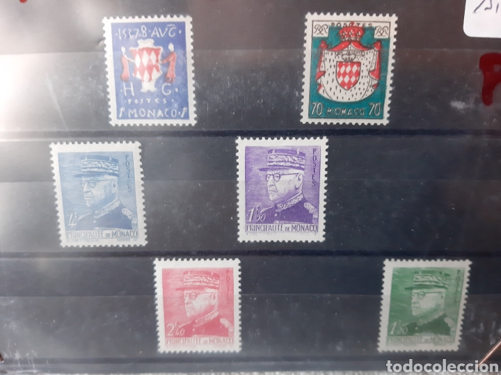 Sellos: MONACO ESCUDOS HER&Aacute;LDICA PERSONAJES - Foto 1