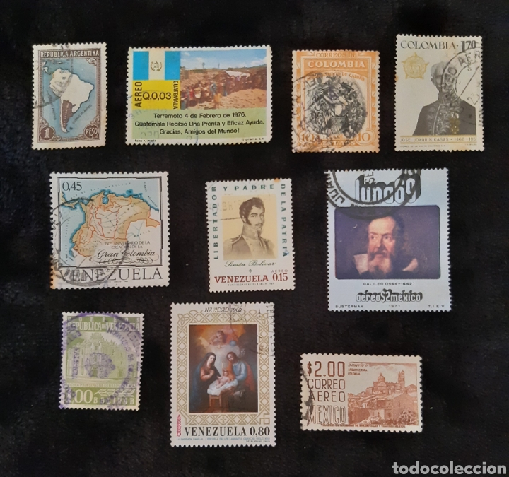 Briefmarken: Diez Sellos de Ibero Am&eacute;rica usados. Siglo XX. LEER DESCRIPCI&Oacute;N ANTES DE PUJAR.