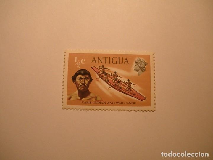 Briefmarken: ANTIGUA - CARIBE INDIO Y CANOA DE GUERRA.
