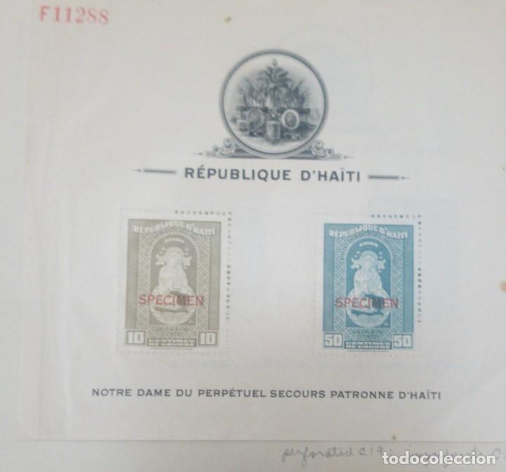 Briefmarken: O) HAIT&Iacute; DE 1942, MUESTRA -SPECIMEN, VIRGEN, EMITIDA EN HONOR A NUESTRA SE&Ntilde;ORA DE LA AYUDA PERPETUA,