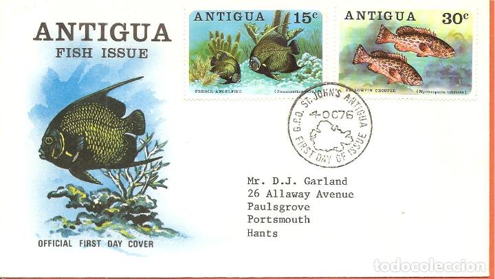 Sellos: SPD -FDC ANTIGUA, PECES, 1976 - Foto 1