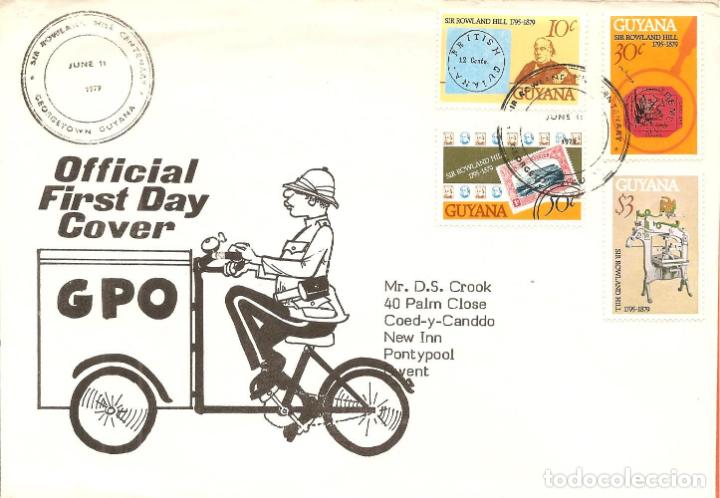 Sellos: SPD -FDC, GUYANA, 1979, CENTENARIO ROWLAND HILL - Foto 1