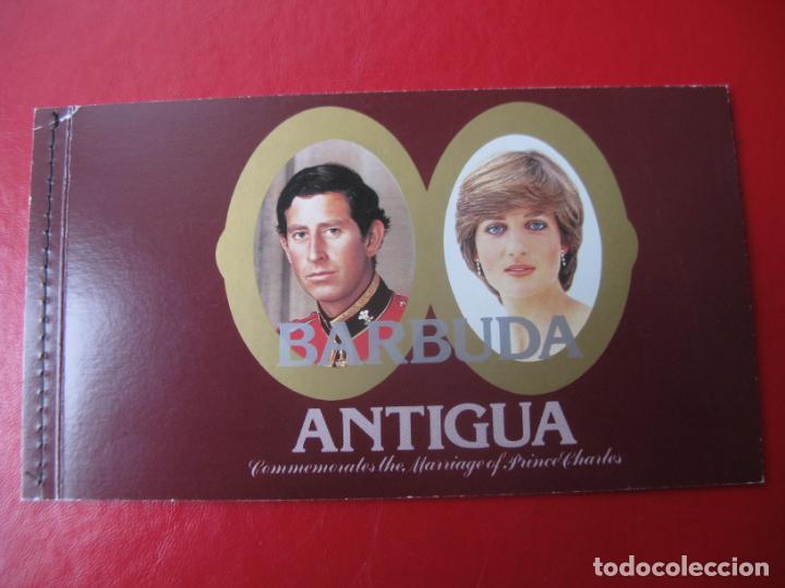 Selos: *barbuda,1981,carn&eacute; conmemorativo del enlace del principe carlos y lady diana, ver descripcion