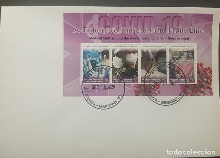 Briefmarken: O) 2020 CARRIACOU Y PETITE MARTINIQUE, MEDICINA, COVID 19, A&Ntilde;O PANDEMICO 2020, ENFERMEDAD INFECCIOSA