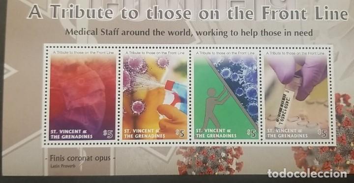 Briefmarken: O) SAN VICENTE Y GRANADINAS 2020, MEDICINA, A&Ntilde;O PANDEMICO 2020, ENFERMEDAD INFECCIOSA, M&Eacute;DICO DE EME