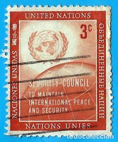 Sellos: UNITED NATIONS. 1957. UN EMBLEM AND GLOBE - Foto 1