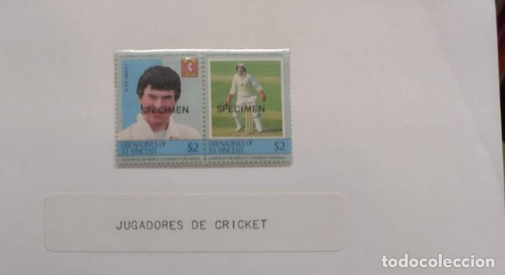 Briefmarken: O) 1988 SAN VICENTE Y LAS GRANADINAS, MUESTRA, CRICKETERS, M.D. MARSHALL, XF