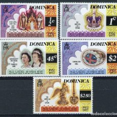 Sellos: DOMINICA 1977 IVERT 512/6 *** 25º ANIVERSARIO DE LA ASCENSIÓN AL TRONO DE S.M. ISABEL II - CASA REAL. Lote 287656668