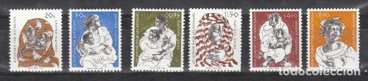 Sellos: NACIONES UNIDAS 1984 - FUTURO PARA LOS REFUGIADOS (3 SEDES) - YVERT N&ordm; 414/415** - 124/1** - 43/44**