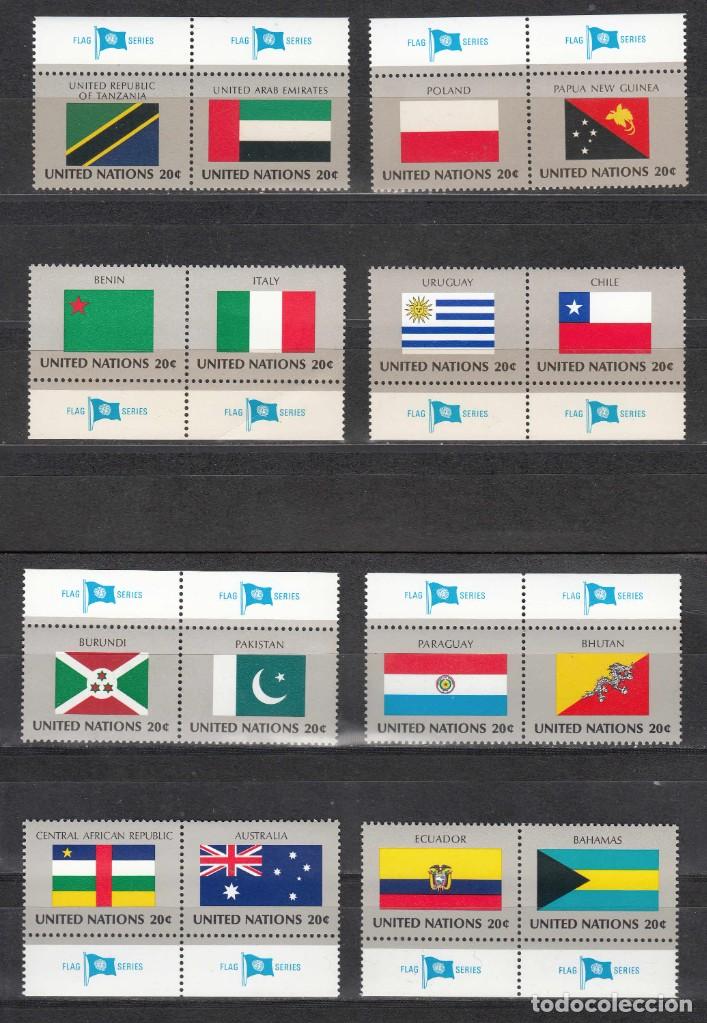 Sellos: NACIONES UNIDAS 1984 - BANDERAS DE PAISES MIEMBROS - YVERT N&ordm; 416/431**