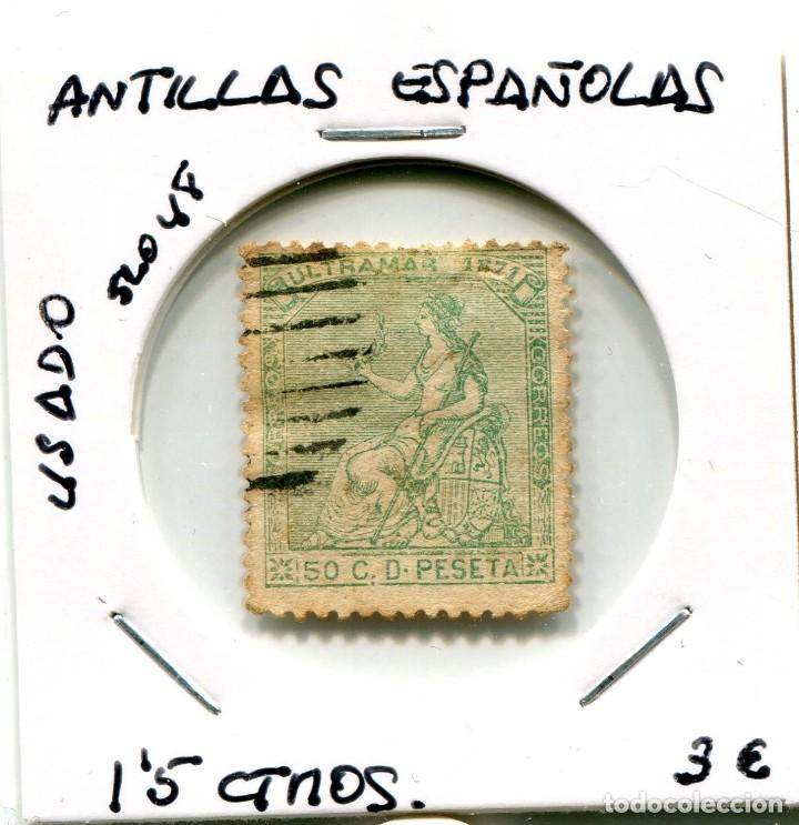 Sellos: 1,5 CENTIMOS ANTILLAS ESPA&Ntilde;OLAS ( USADO ) ( SLO48 ) - Foto 1