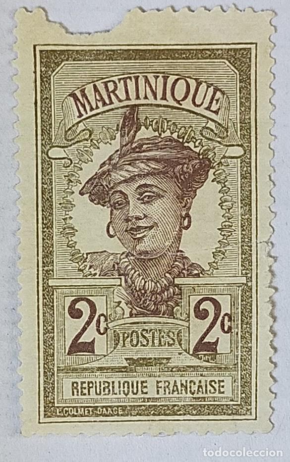 Sellos: Sello Martinica 1908 &rsaquo; 2 C&eacute;ntimo Franc&eacute;s - Foto 1