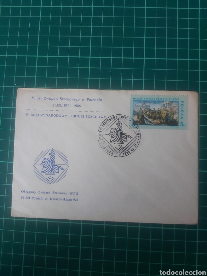 Sellos: 1986 AJEDREZ POLONIA MATASELLO SOBRE - Foto 1