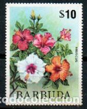 Sellos: Barbuda, hibiscus, nuevo *** - Foto 1