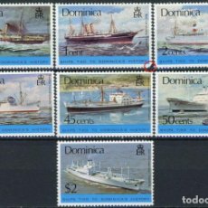 Sellos: DOMINICA 1975 IVERT 427/33 *** HISTORIA DE LA MARINA DOMINICANA - BARCOS