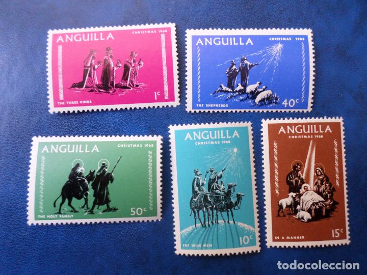 Sellos: +anguilla, 1968, navidad, Yvert 28/32 - Foto 1